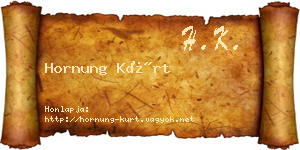 Hornung Kürt névjegykártya